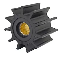 Jabsco 17935-0001-P, Neoprene, Drive Type 7, 12 Blade, 3-3/4 Diameter, 2-1/2 Width, 1 Shaft, Brass Insert