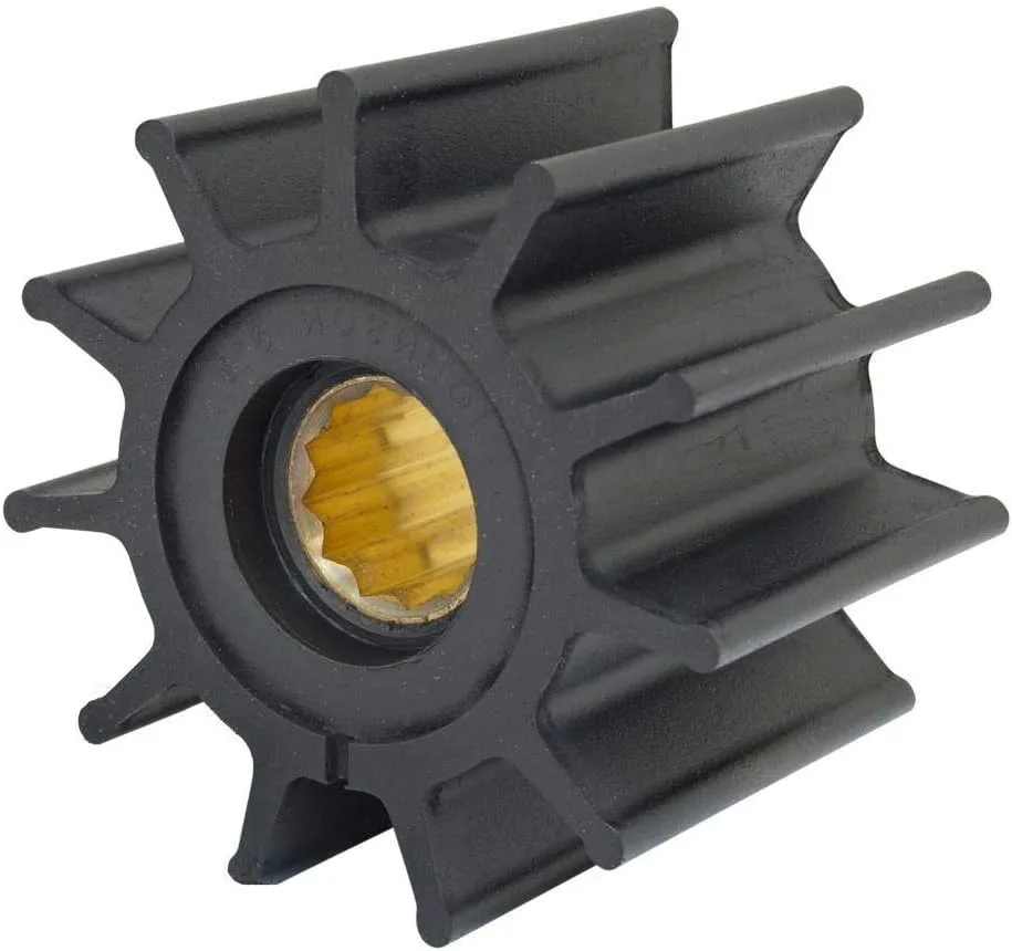 Jabsco 17935-0001-P, Neoprene, Drive Type 7, 12 Blade, 3-3/4 Diameter, 2-1/2 Width, 1 Shaft, Brass Insert