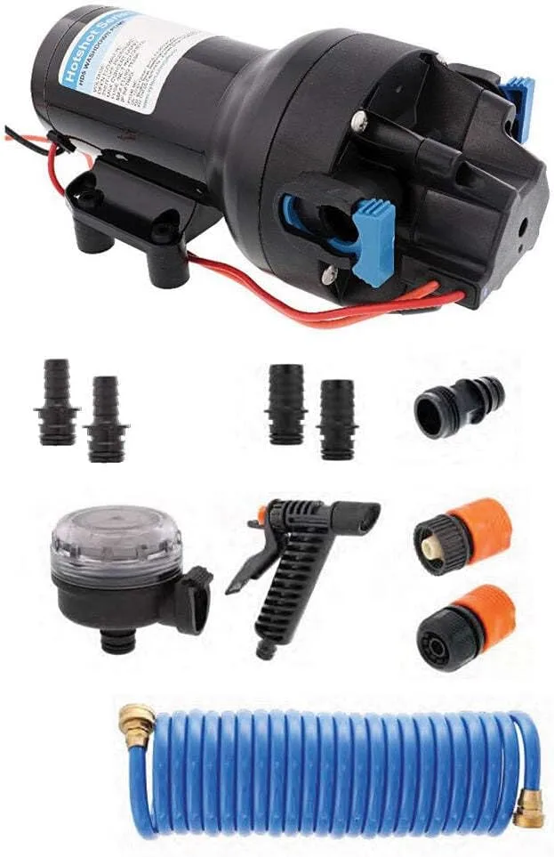 Jabsco HotShot HD5 Heavy Duty Washdown Pump Kit w/25' HoseCoil - 12V - 5GPM - 70PSI