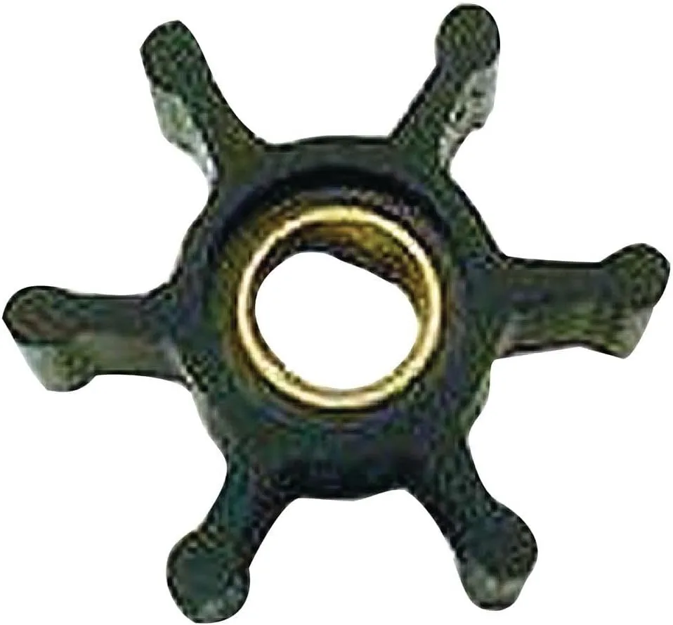 Jabsco 6303-0003-P, Nitrile, Drive Type 4, 6 Blade, 2 Diameter, 7/8 Width, 5/16 Shaft, Plastic Insert, Black