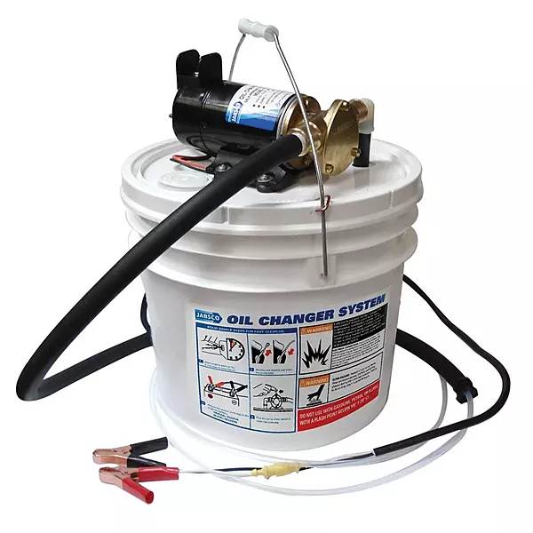 JABSCO Porta-Quick Oil Changer, 12V QF/DS, 3.5 Gallon, White