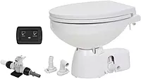 Jabsco Quiet Flush E2 Fresh Water Toilet Regular Bowl - 12V – Soft Close Lid