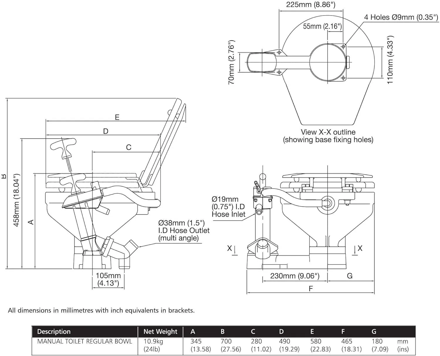 JABSCO Twist n' Lock Manual Marine Toilet Boating Head