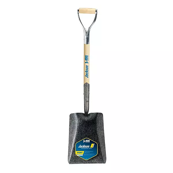 Jackson 1232000 J-450 Pony Square Point Transfer Shovel with 27 in. Hardwood Armor D-Grip Handle, Multi