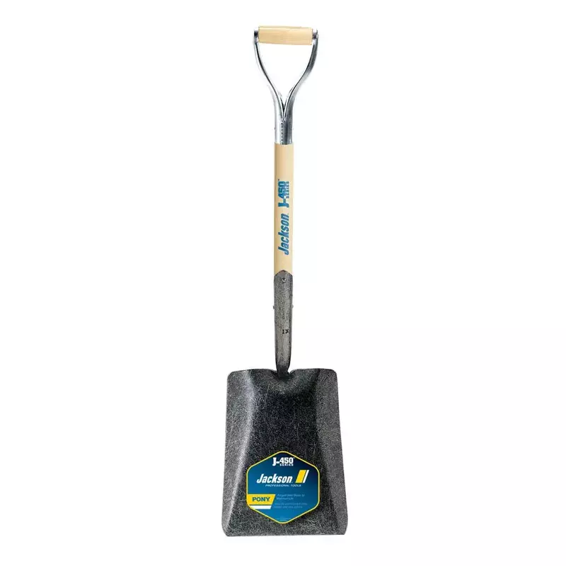 Jackson 1232000 J-450 Pony Square Point Transfer Shovel with 27 in. Hardwood Armor D-Grip Handle, Multi