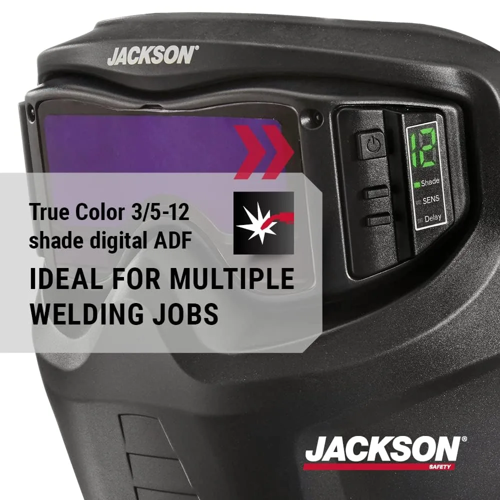 Jackson Safety Rebel Welding Mask with Digital ADF - Lightweight Auto Darkening Hood