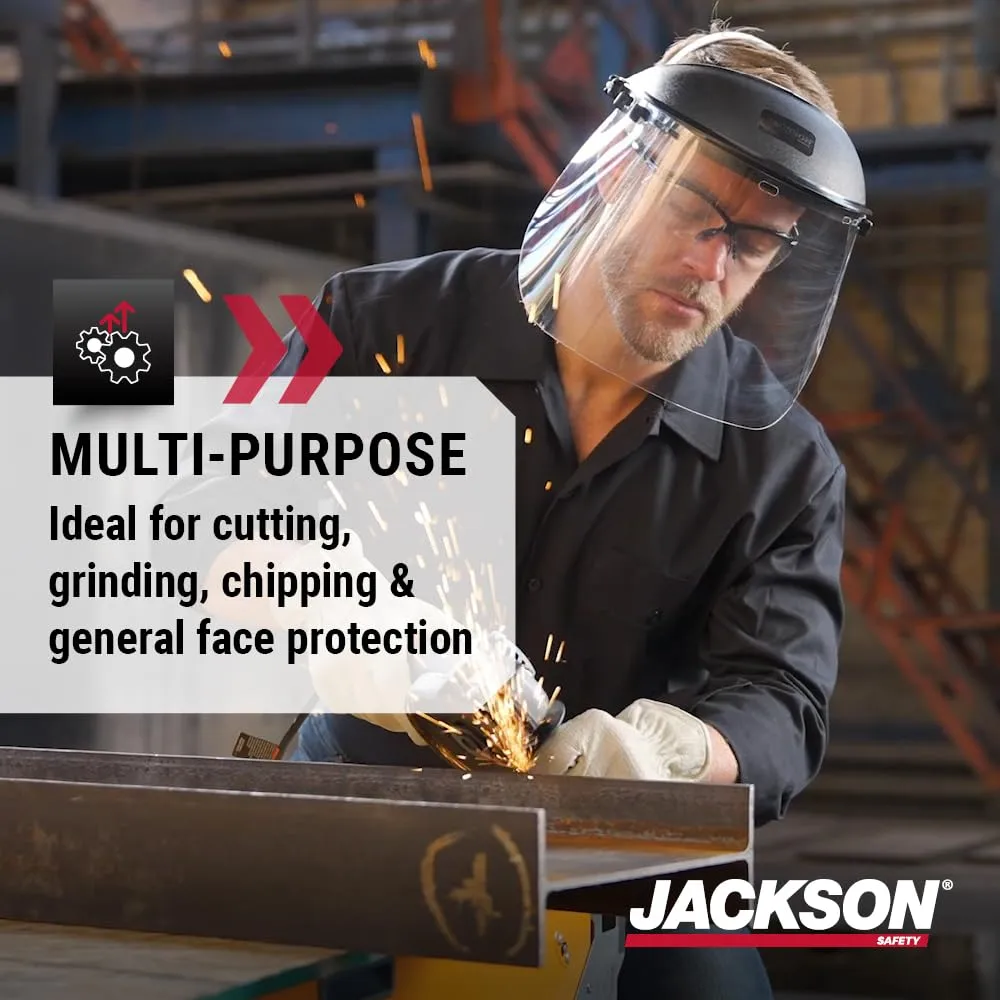 Jackson Safety 170-SB, Lightweight Scratch-Resistant Safety Headgear, Ratchet Suspension, Clear Anti-Fog Acetate Window
