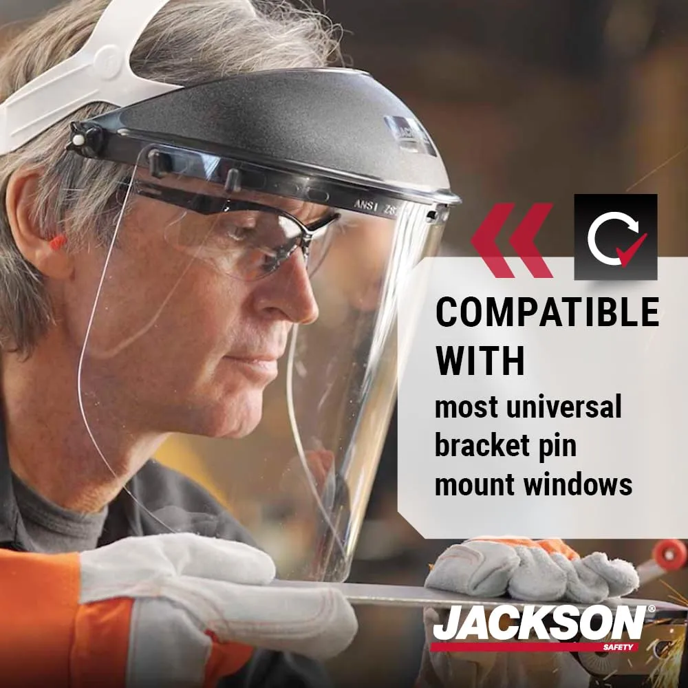 Jackson Safety 170-SB, Lightweight Scratch-Resistant Safety Headgear, Ratchet Suspension, Clear Anti-Fog Acetate Window