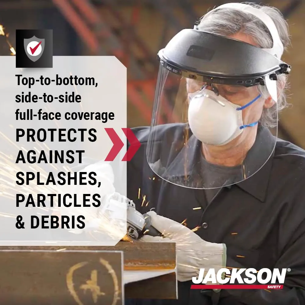 Jackson Safety 170-SB, Lightweight Scratch-Resistant Safety Headgear, Ratchet Suspension, Clear Anti-Fog Acetate Window