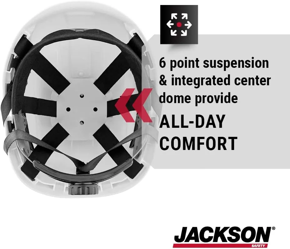 Jackson Safety CH300 & CH400V Climbing-Style Hard Hats – Vented & Non-Vented, Flip-Up Visor, ANSI Z89.1, OSHA Compliant