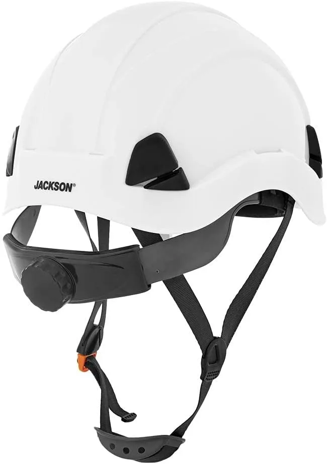 Jackson Safety CH300 & CH400V Climbing-Style Hard Hats – Vented & Non-Vented, Flip-Up Visor, ANSI Z89.1, OSHA Compliant