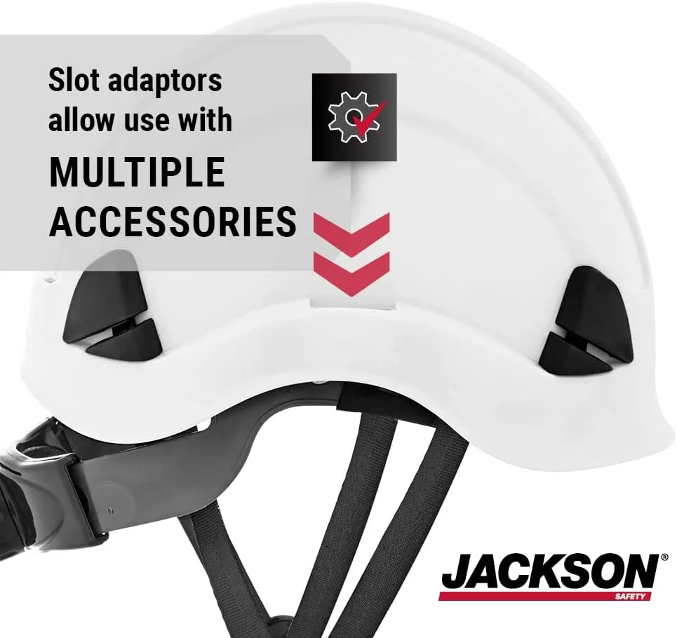 Jackson Safety CH300 & CH400V Climbing-Style Hard Hats – Vented & Non-Vented, Flip-Up Visor, ANSI Z89.1, OSHA Compliant