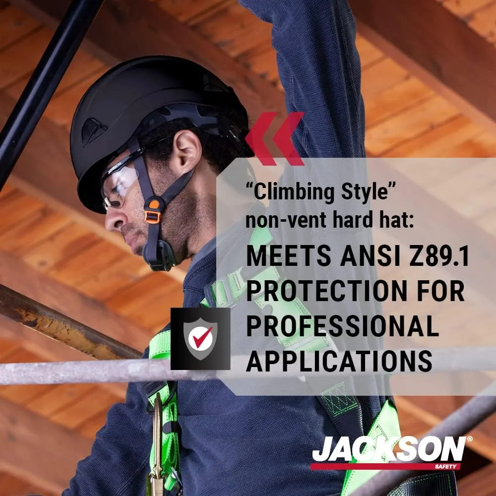 Jackson Safety CH300 & CH400V Climbing-Style Hard Hats – Vented & Non-Vented, Flip-Up Visor, ANSI Z89.1, OSHA Compliant