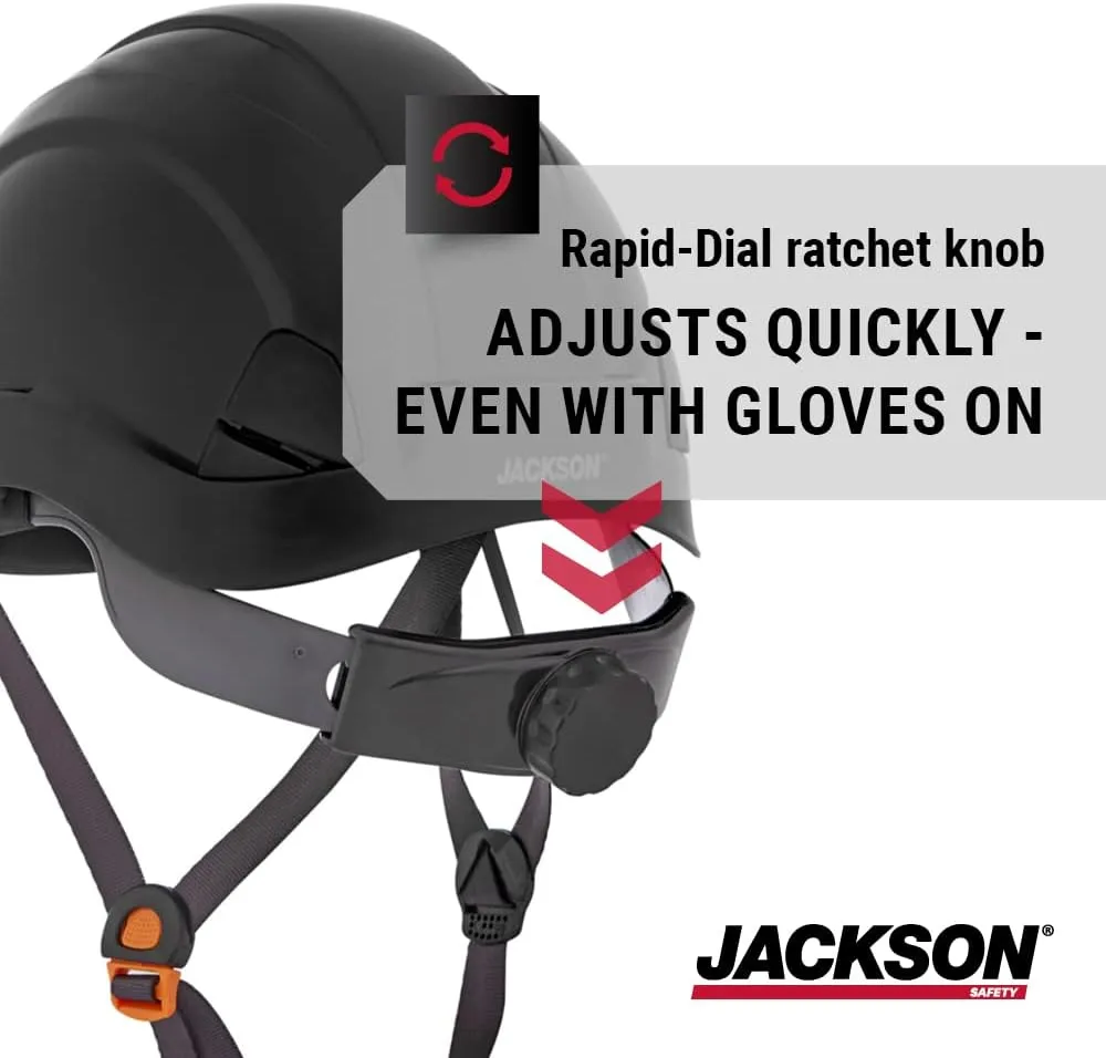Jackson Safety CH300 & CH400V Climbing-Style Hard Hats – Vented & Non-Vented, Flip-Up Visor, ANSI Z89.1, OSHA Compliant