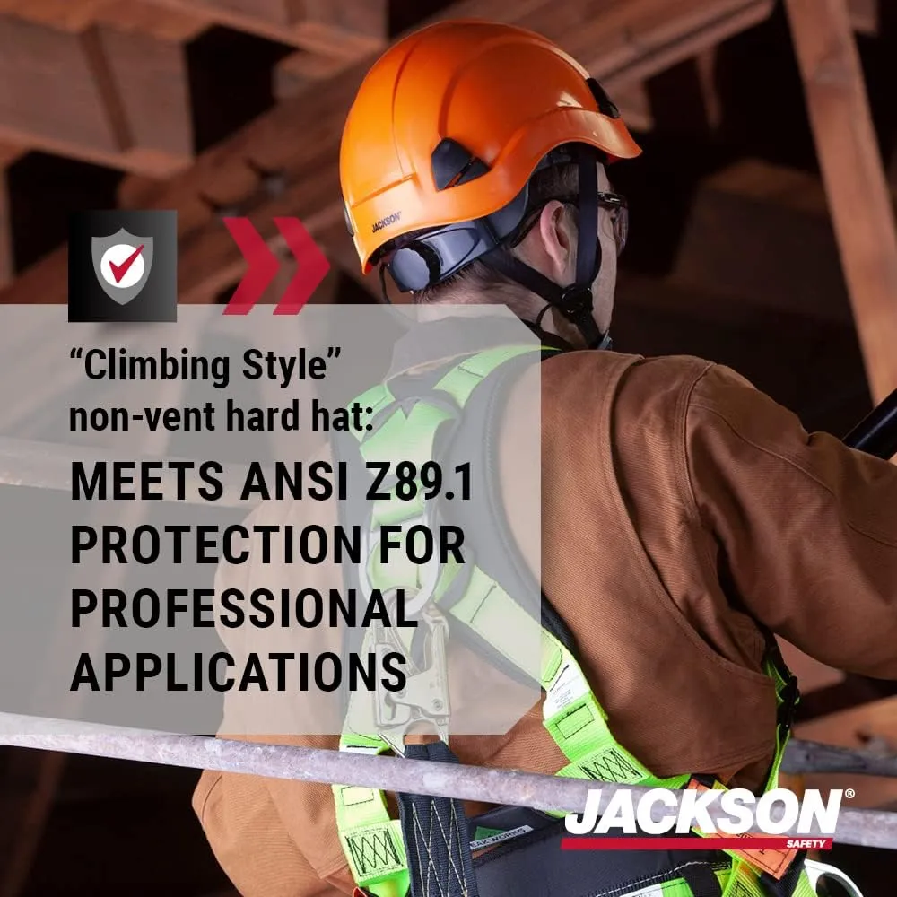 Jackson Safety CH300 & CH400V Climbing-Style Hard Hats – Vented & Non-Vented, Flip-Up Visor, ANSI Z89.1, OSHA Compliant