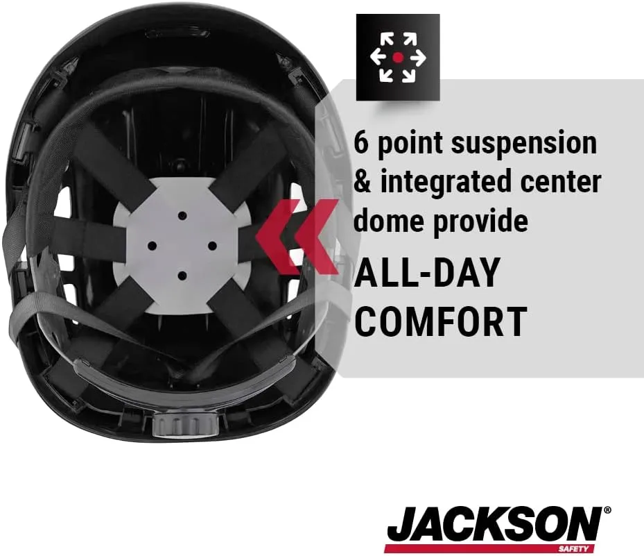 Jackson Safety CH300 & CH400V Climbing-Style Hard Hats – Vented & Non-Vented, Flip-Up Visor, ANSI Z89.1, OSHA Compliant
