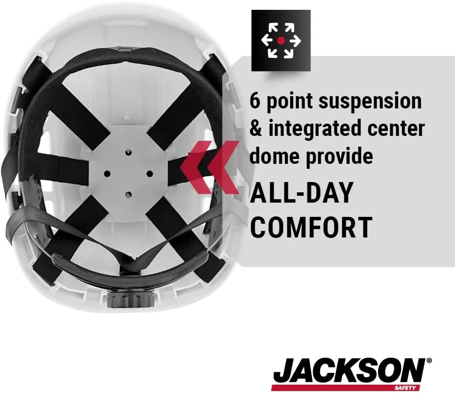 Jackson Safety CH300 & CH400V Climbing-Style Hard Hats – Vented & Non-Vented, Flip-Up Visor, ANSI Z89.1, OSHA Compliant