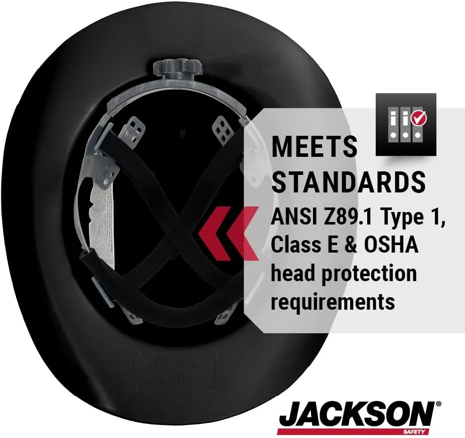 JACKSON SAFETY Cowboy-Style Full-Brim Hard Hat, Non-Vented, HDPE, Ratchet Suspension
