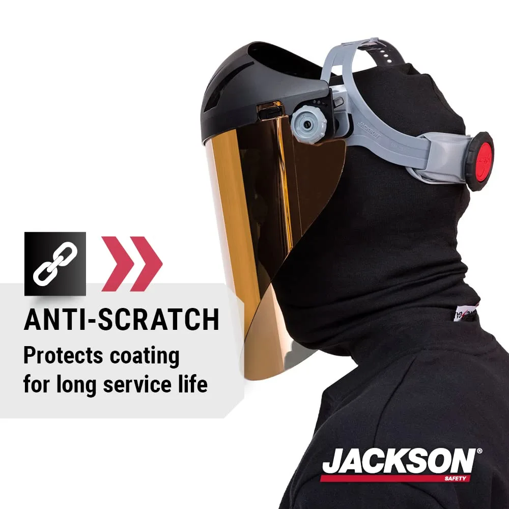 Jackson Safety Heat Resistant Face Shield Window - Gold, Aluminum, & Thermal Reflective - Polycarbonate, Anti-Scratch