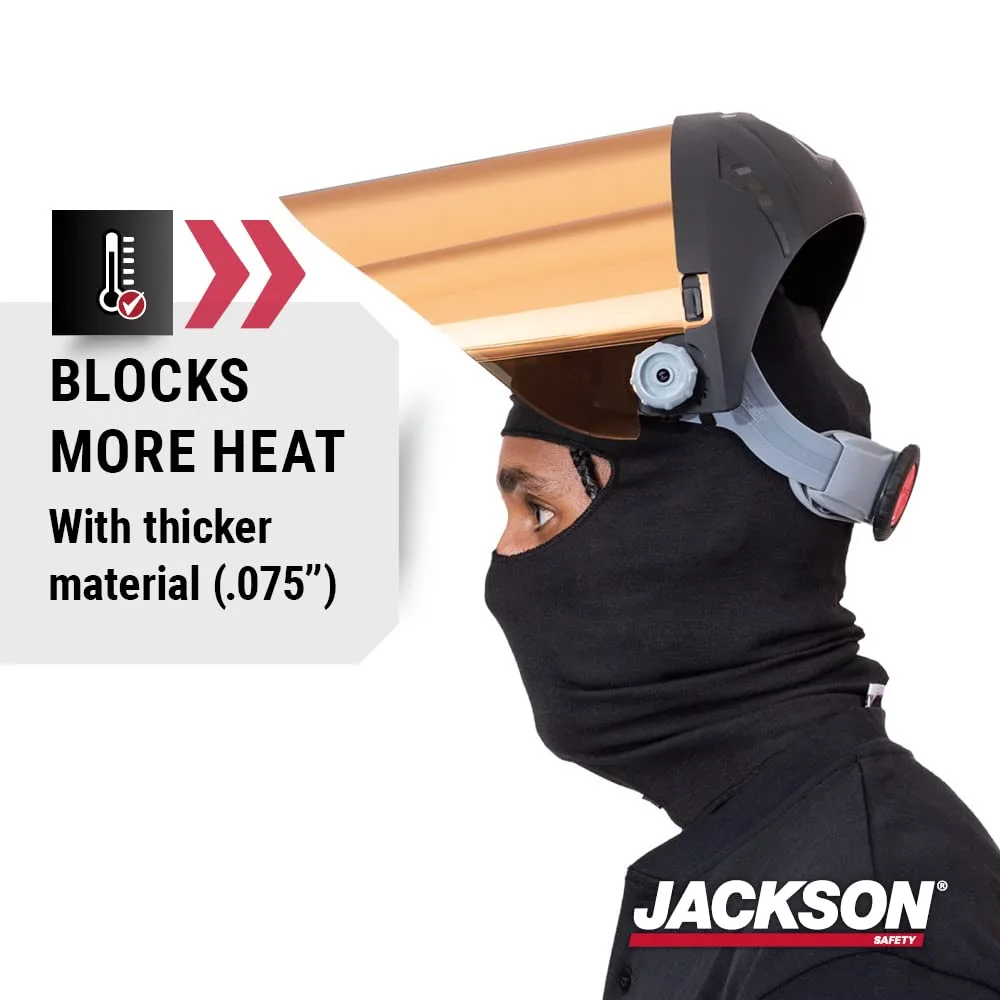 Jackson Safety Heat Resistant Face Shield Window - Gold, Aluminum, & Thermal Reflective - Polycarbonate, Anti-Scratch