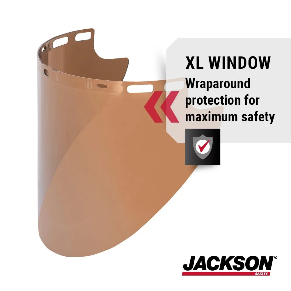 Jackson Safety Heat Resistant Face Shield Window - Gold, Aluminum, & Thermal Reflective - Polycarbonate, Anti-Scratch