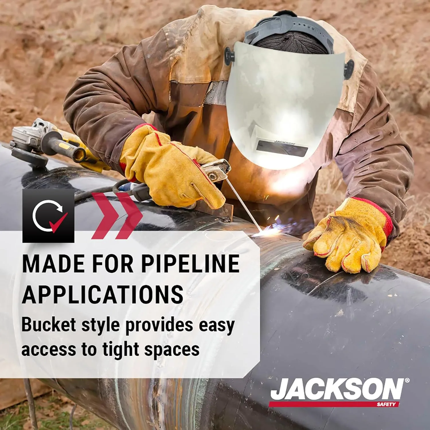 JACKSON SAFETY PL280 Pipeline Welding Helmet - Shade 10 Flip Front Hood - ANSI Z87.1 - Made in USA