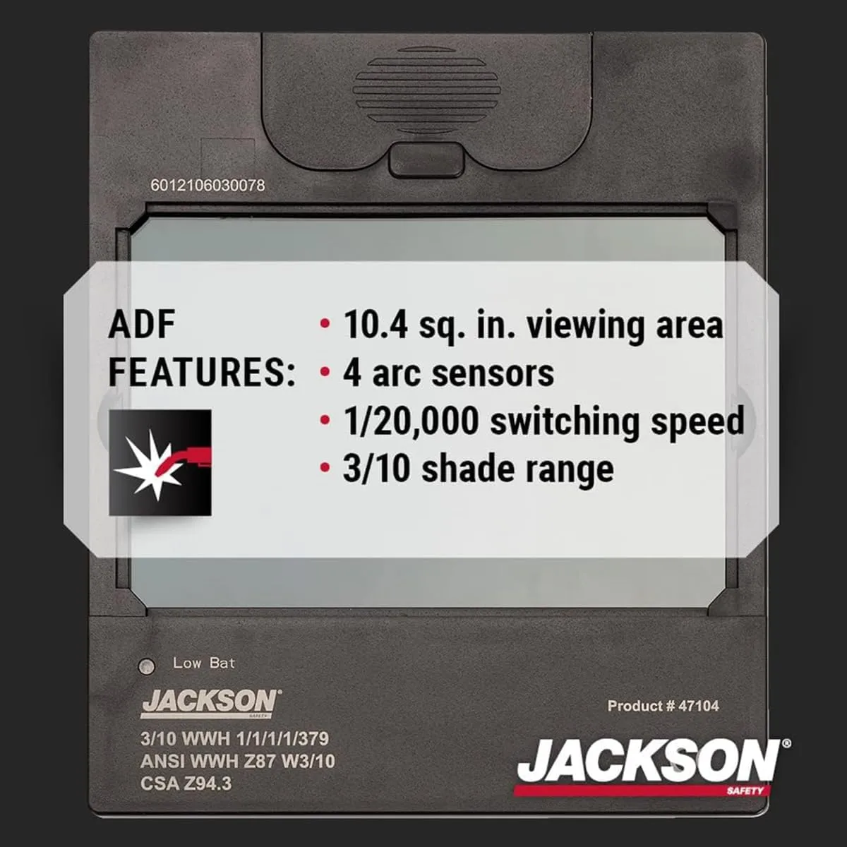 Jackson Safety Premium Auto-Darkening Welding Helmet ADF