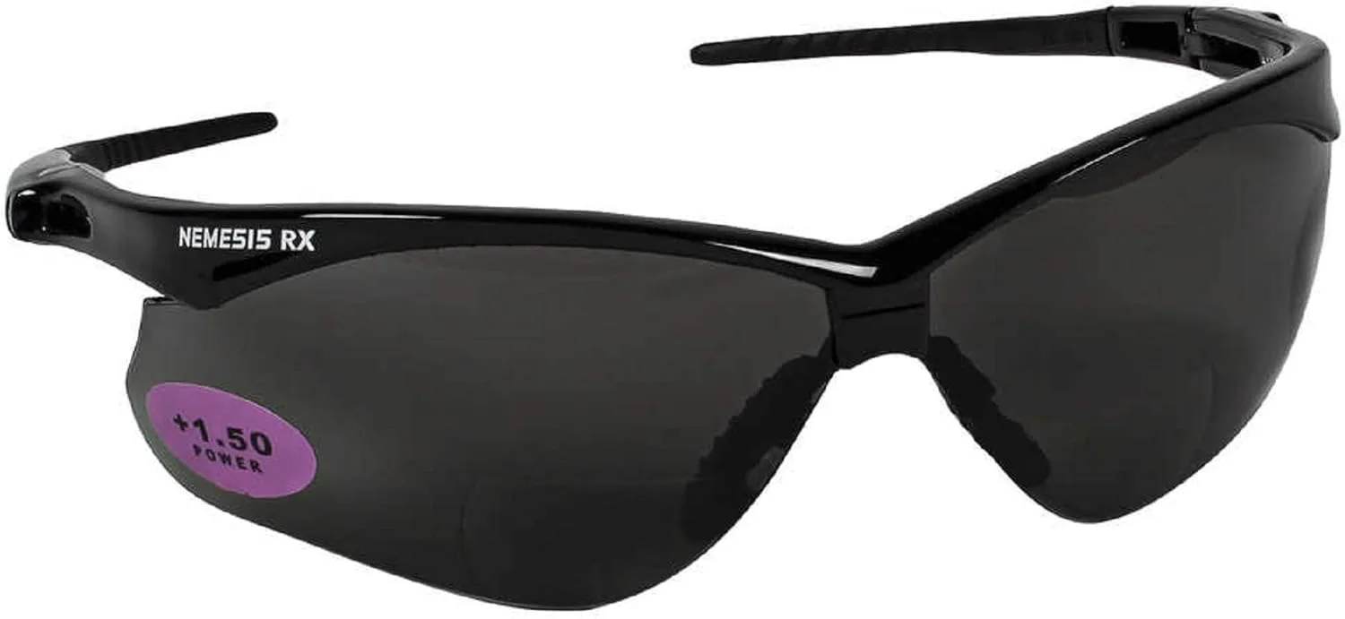 Kleenguard V60 Nemesis RX Safety Eyewear 22518, Smoke +2.0 Lens Bifocal (3 Pair)
