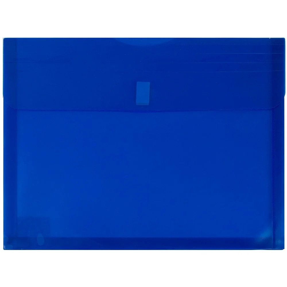 JAM PAPER Plastic Booklet Expansion Envelopes with Hook & Loop Closure - Letter