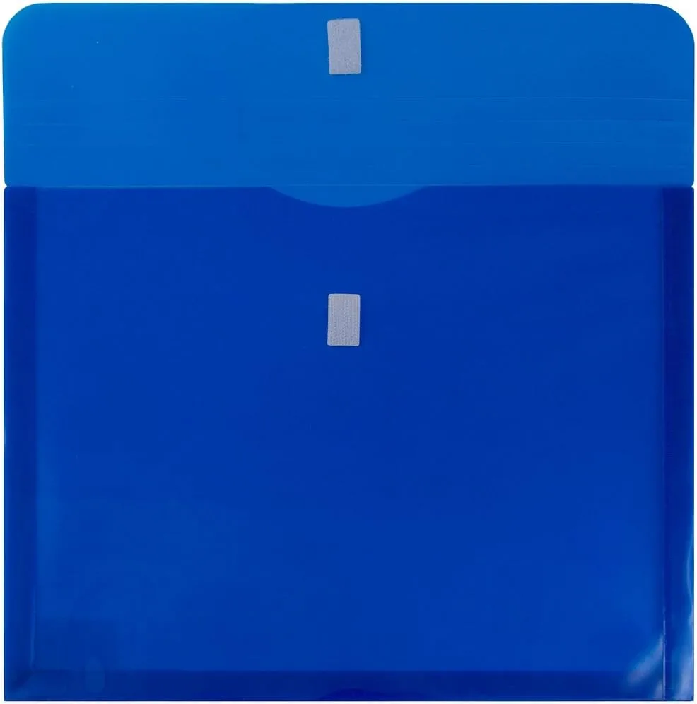 JAM PAPER Plastic Booklet Expansion Envelopes with Hook & Loop Closure - Letter