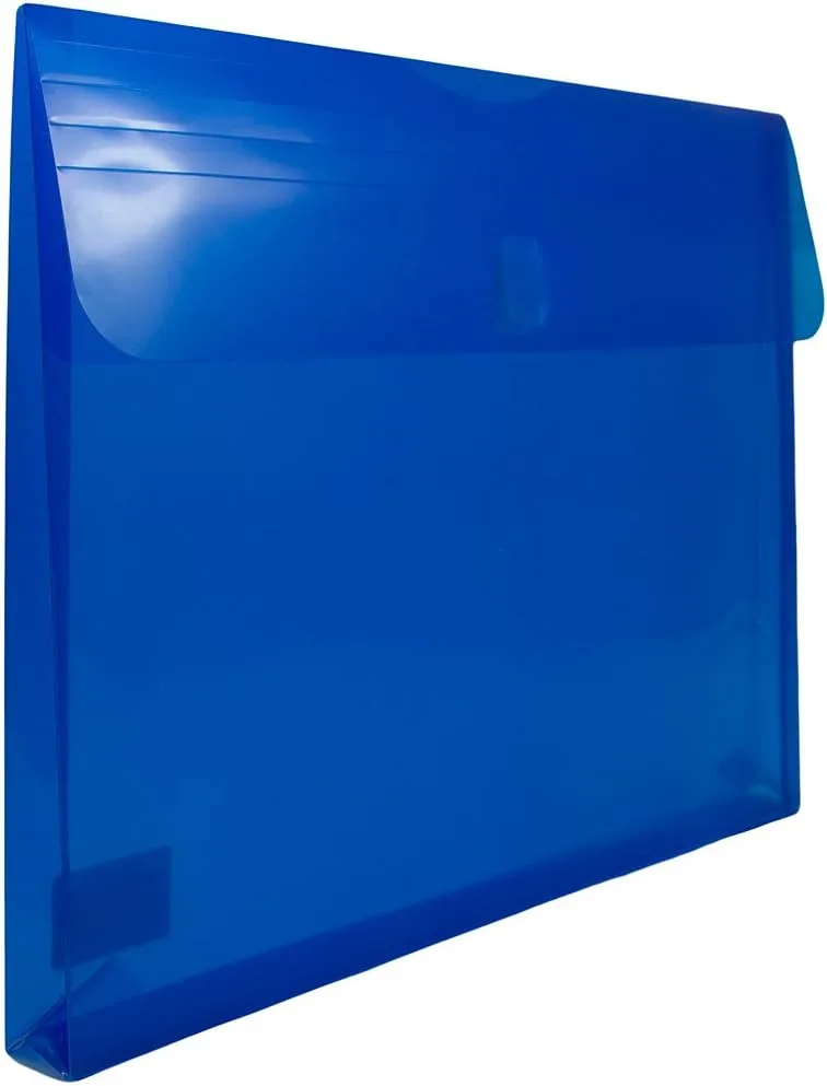 JAM PAPER Plastic Booklet Expansion Envelopes with Hook & Loop Closure - Letter