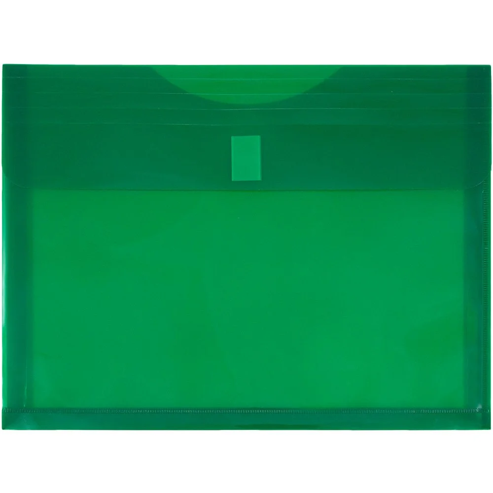 JAM PAPER Plastic Booklet Expansion Envelopes with Hook & Loop Closure - Letter