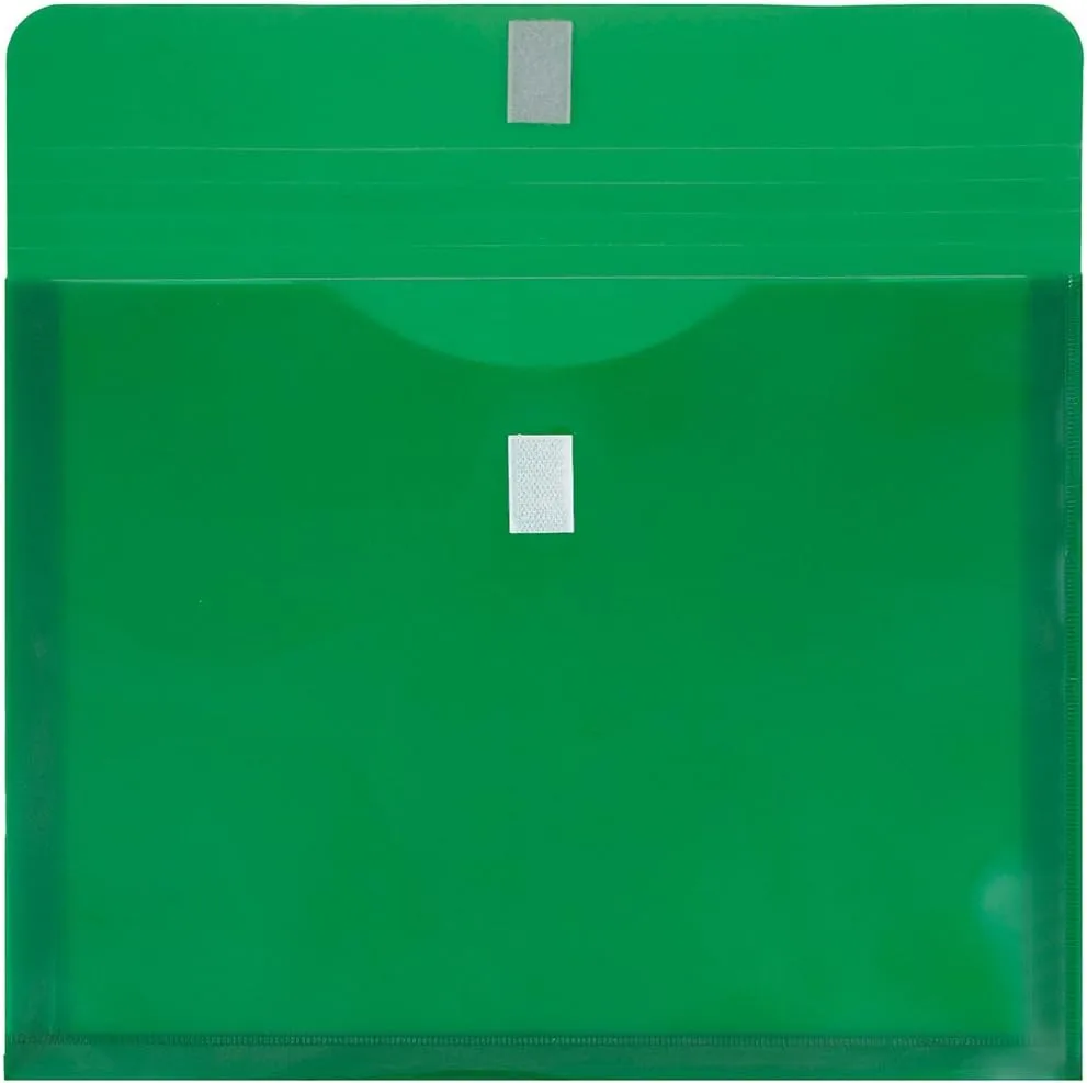 JAM PAPER Plastic Booklet Expansion Envelopes with Hook & Loop Closure - Letter