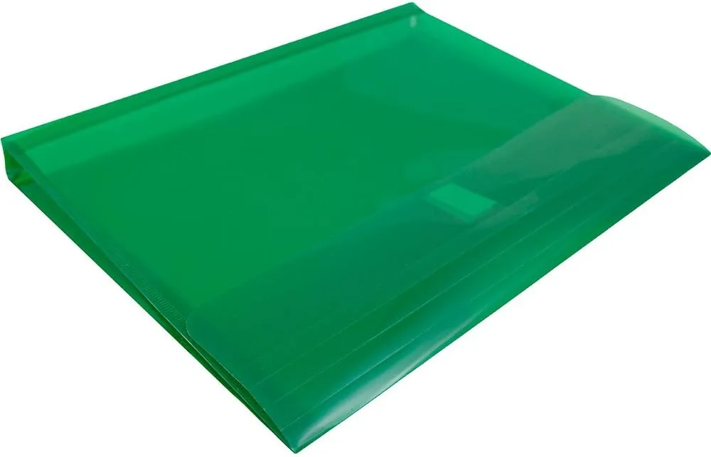 JAM PAPER Plastic Booklet Expansion Envelopes with Hook & Loop Closure - Letter