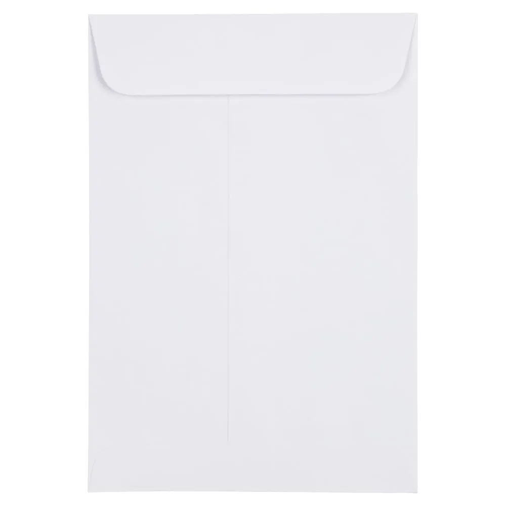 JAM Paper Open-End Catalog Envelopes with Gummed Closure - White