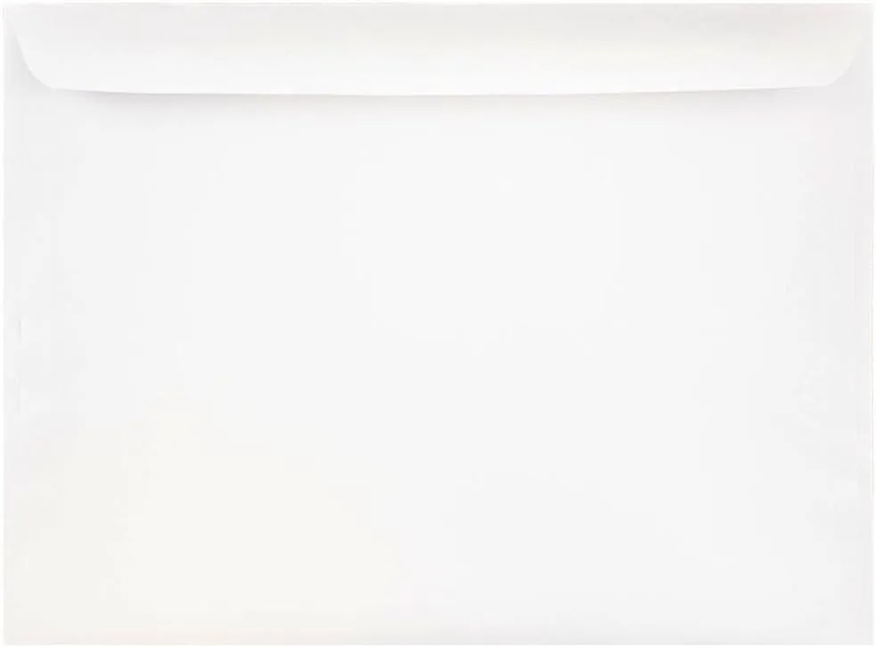 JAM PAPER Booklet Envelopes With Gummed Closure - White