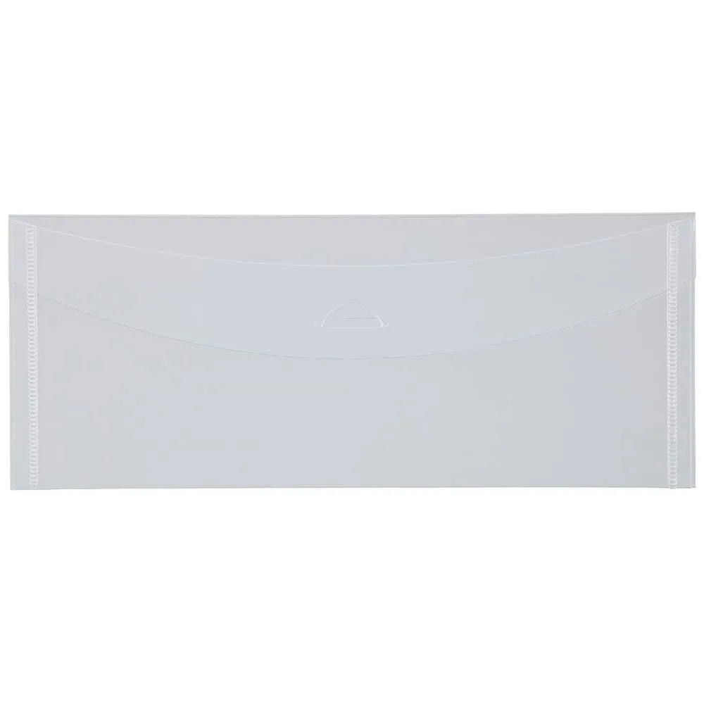 JAM PAPER Plastic Envelopes with Tuck Flap Closure - Clear