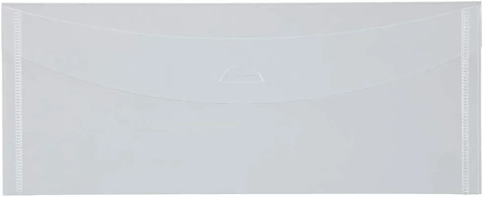 JAM PAPER Plastic Envelopes with Tuck Flap Closure - Clear