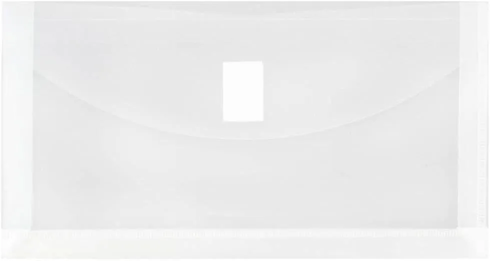 JAM PAPER Plastic Booklet Envelopes with Hook & Loop Closure - Pack of 12