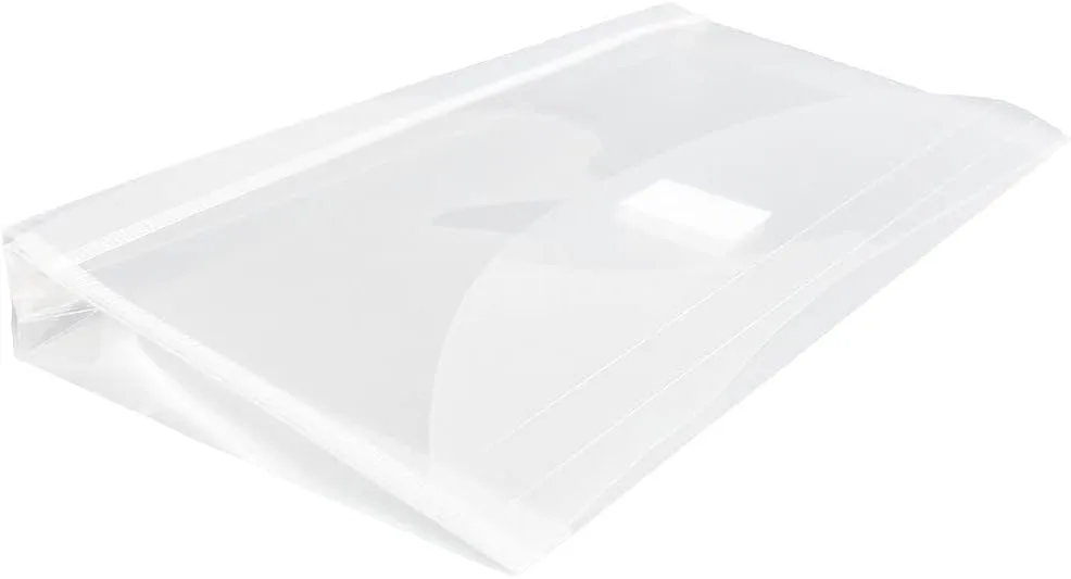JAM PAPER Plastic Booklet Envelopes with Hook & Loop Closure - Pack of 12