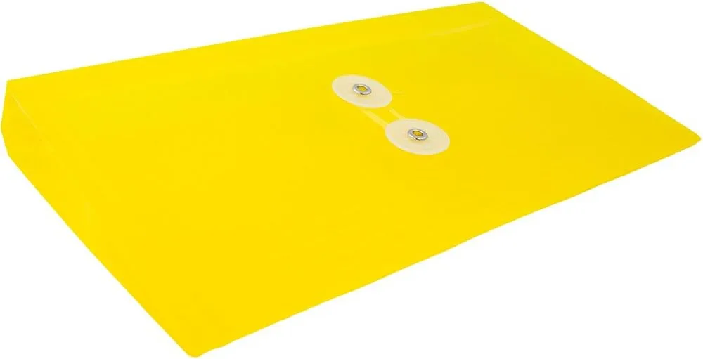 JAM PAPER Plastic Envelopes with Button & String Tie Closure - 12 Pack