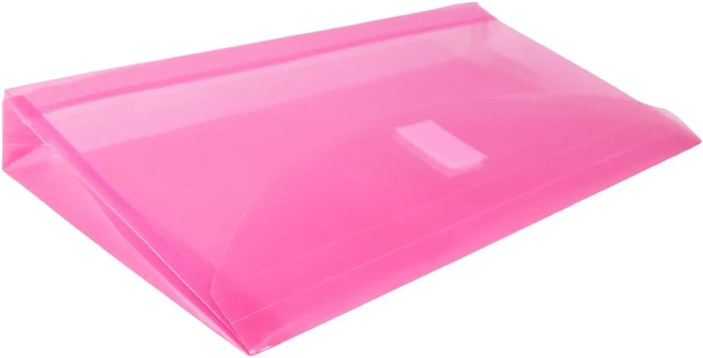 JAM PAPER Plastic Booklet Envelopes with Hook & Loop Closure - Pack of 12