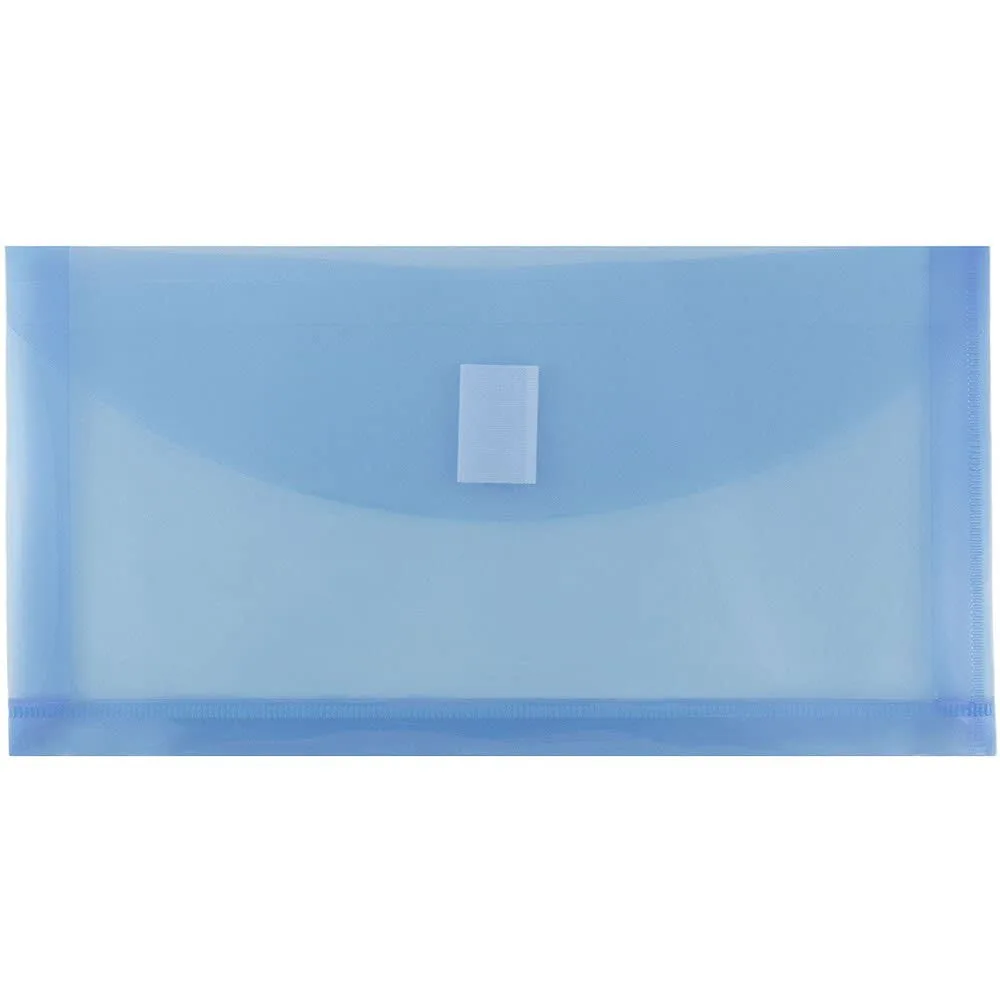 JAM PAPER Plastic Booklet Envelopes with Hook & Loop Closure - Pack of 12