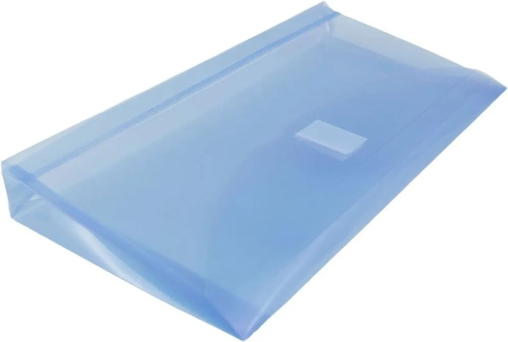 JAM PAPER Plastic Booklet Envelopes with Hook & Loop Closure - Pack of 12