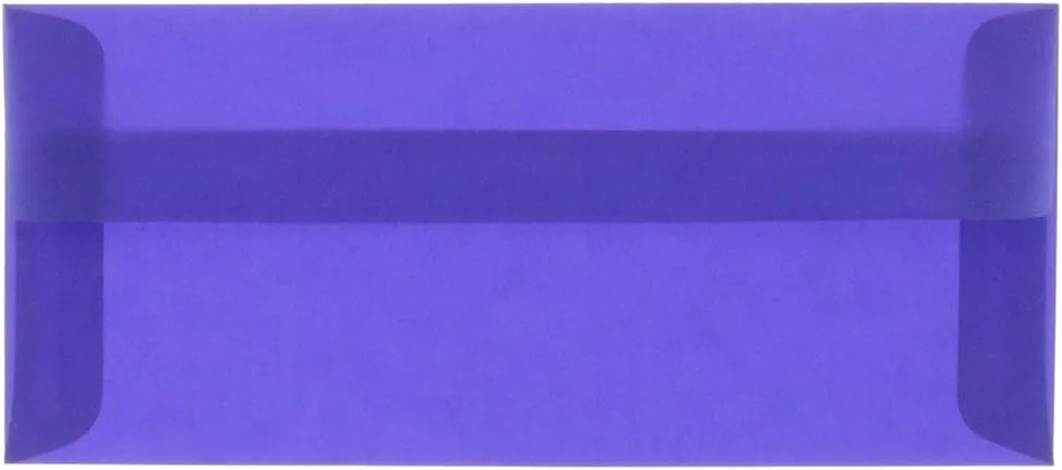 JAM PAPER #10 Business Translucent Vellum Envelopes - 4 1/8 x 9 1/2 - Primary Blue - 25/Pack Business #10 25 Per Pack