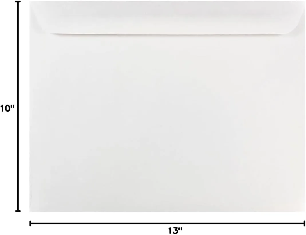 JAM PAPER Booklet Envelopes With Gummed Closure - White
