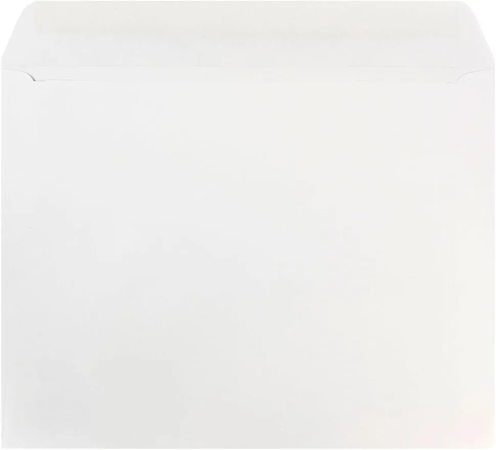 JAM PAPER Booklet Envelopes With Gummed Closure - White