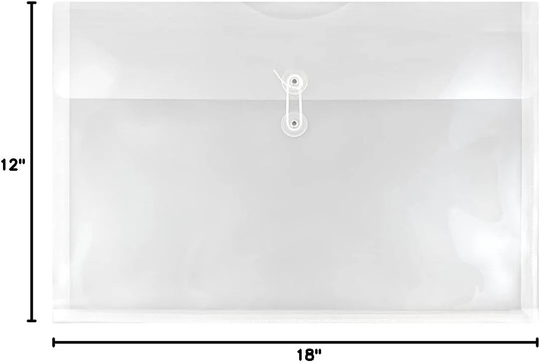 JAM PAPER Booklet Envelopes with Button & String Closure - 12 x 18