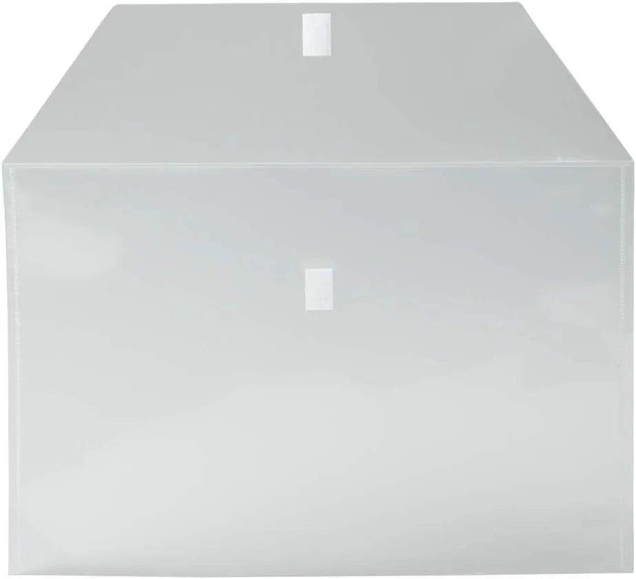JAM PAPER Plastic Envelopes with Hook & Loop Closure - Jumbo Booklet - 12 x 18 - Clear - 12/Pack