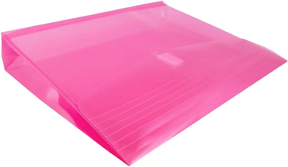 JAM PAPER Plastic Booklet Expansion Envelopes with Hook & Loop Closure - Letter